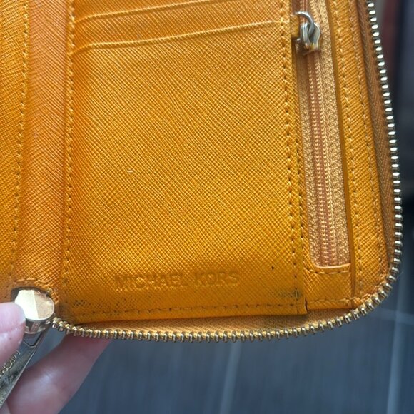 Michael Kors Tangerine Compact Small Zip Wallet - Picture 5 of 8